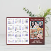 2025年カレンダファミリー5フォトコラージミニマリスト シーズンカード (スタンド正面)