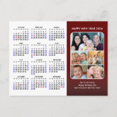 2025年カレンダファミリー5フォトレモダンッドミニマリスト シーズンポストカード (正面)