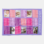 2025年カレンダーかわいい写真モダンコラージュ キッチンタオル (横)