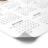 2025年カレンダーに乗ってかわいいベアハットスカーフ ポスター (角)