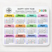 2025年カレンダーのビジネスロゴのミニマルカラフルリスト マウスパッド (正面)