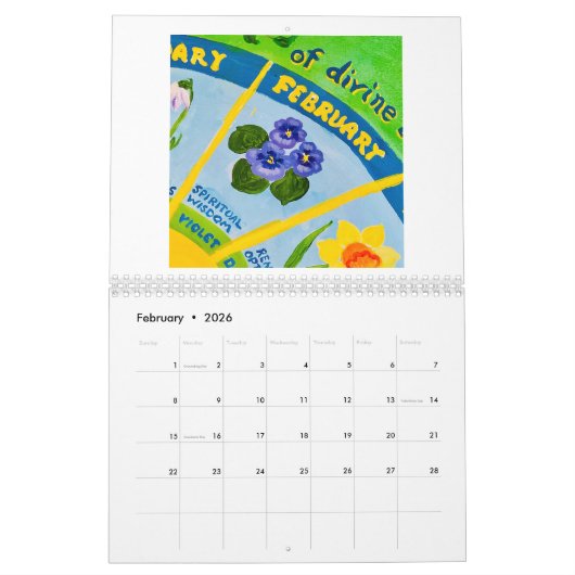 2025年カレンダーの感動的花 カレンダー (2月 2026)