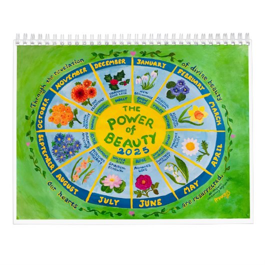 2025年カレンダーの感動的花 カレンダー (裏面)