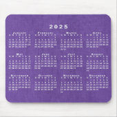 2025年カレンダーカスタムフォトパープルリネンテクスチャ マウスパッド (正面)