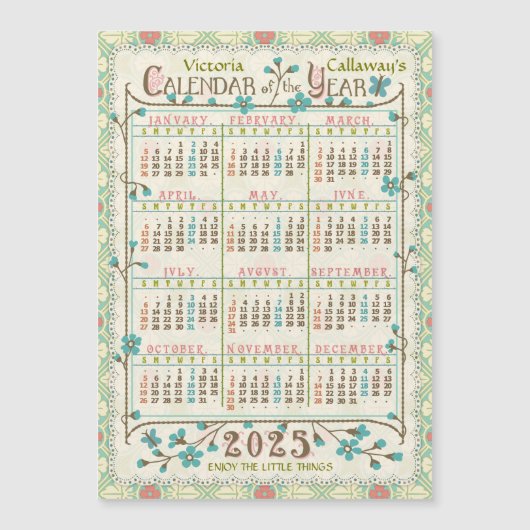 2025年カレンダービクトリアンアールヌーボーカスタムマグネット (正面)