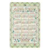 2025年カレンダービクトリアンアールヌーボー | カスタム ミニクリップボード (裏面)