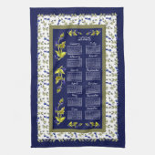 2025年カレンダーブルーベリー離れ茎付き海軍茶 キッチンタオル (縦)