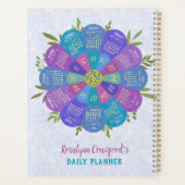 2025年カレンダーボホパープルフラワー名前をカスタムする プランナー手帳 (裏面)