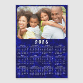 2025年カレンダーマグネットファミリーフォトネイビーブルー (正面)