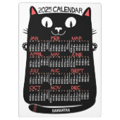2025年カレンダーミッドセンチュリー黒猫 クリップボード (裏面)
