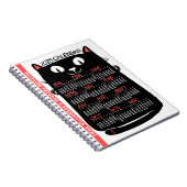 2025年カレンダーミッドセンチュリー黒猫 ノートブック (右側)