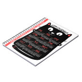 2025年カレンダーミッドセンチュリー黒猫 ノートブック (左側)