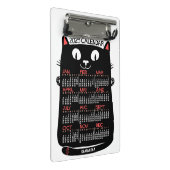 2025年カレンダーミッドセンチュリー黒猫 ミニクリップボード (アングル)