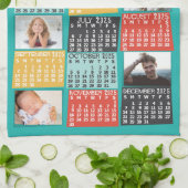 2025年カレンダーモダンフォトコラージュ キッチンタオル (折り畳み)