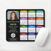2025年カレンダーモダンBusiness Photo カラフル Black マウスパッド (マウス)