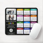 2025年カレンダーモダンBusiness Photo カラフル Black マウスパッド (マウス)