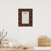 2025年カレンダー一年中円錐花 ポスター (キッチン)