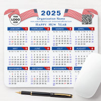 2025年カレンダー事業ロゴ米国愛国青色赤