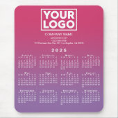 2025年カレンダー会社ロゴピンクから紫グラデーション マウスパッド (正面)