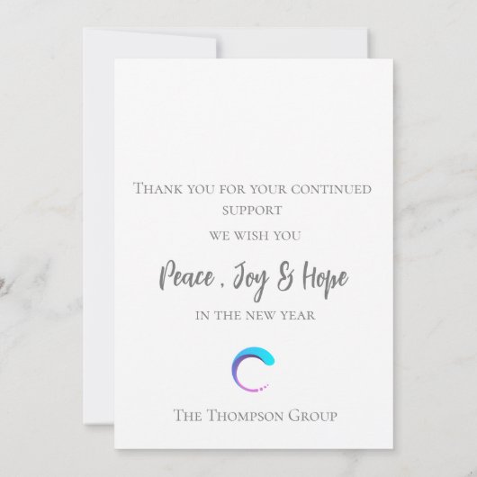 2025年カレンダー写真クリスマス新年企業の ノートカード (裏面)