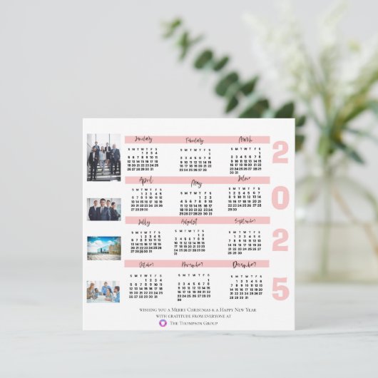 2025年カレンダー写真企業のクリスマス新年 カード (スタンド正面)