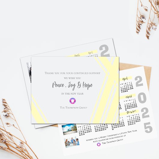 2025年カレンダー写真企業のクリスマス新年 ポストカード