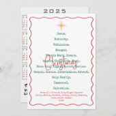 2025年カレンダー出生クリスマスイエズス宗教的 シーズンカード (正面/裏面)