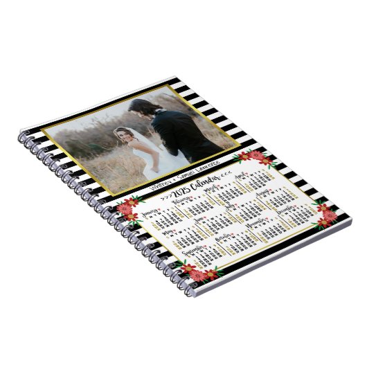 2025年カレンダー名門私立校風のフローラストライプ | フォト ノートブック (右側)