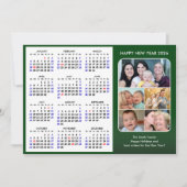 2025年カレンダー家族フォトグリーンモダンミニマリスト シーズンカード (正面)