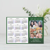 2025年カレンダー家族フォトグリーンモダンミニマリスト シーズンカード (スタンド正面)