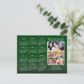 2025年カレンダー家族フォトグリーンモダンミニマリスト シーズンポストカード (スタンド正面)