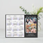 2025年カレンダー家族フォトブラックモダンミニマリスト シーズンカード (スタンド正面)