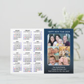 2025年カレンダー家族フォトブルーモダンミニマリスト シーズンカード (スタンド正面)