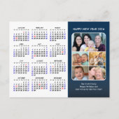 2025年カレンダー家族フォトブルーモダンミニマリスト シーズンポストカード (正面)