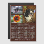 2025年カレンダー年ウッドカスタム3 Photos Magnet (正面/裏面)