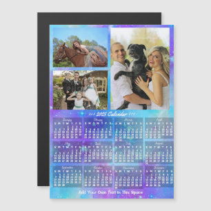 2025年カレンダー年ボホ水彩3カスタム枚フォト マグネット招待状