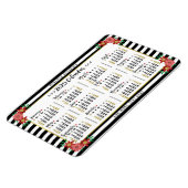 2025年カレンダー年月次フローラストライプ名門私立校風の マグネット (左側)