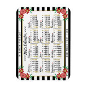 2025年カレンダー年月次フローラストライプ | カスタム マグネット (縦)