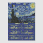 2025年カレンダー星空の夜またはカスタム写真 マグネット招待状 (正面)