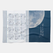 2025年カレンダー月のフェーズ、何が人間の聖なる書物、 経典 キッチンタオル (横)