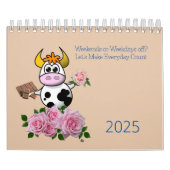2025年カレンダー月次予定フローラ牛 カレンダー (カバー)
