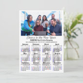 2025年カレンダー業務用モダンフォトシルバーミニマル シーズンカード (スタンド正面)