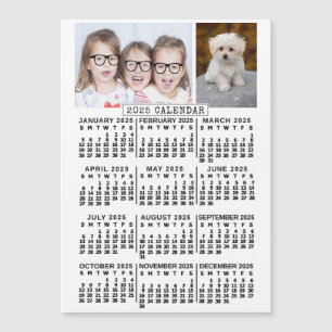 2025年カレンダー白番   写真テンプレート磁石