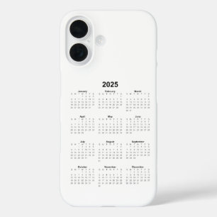 2025年カレンダー白黒番 iPhone 16ケース