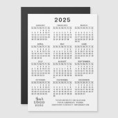 2025年カレンダー磁石会社ロゴホワイトブラック (正面/裏面)