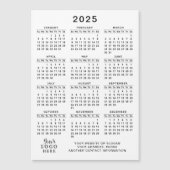 2025年カレンダー磁石会社ロゴホワイトブラック (正面)