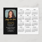 2025年カレンダー金ゴールドグリッター年始ビジネス写真 シーズンポストカード (正面)