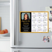 2025年カレンダー金ゴールドブラックビジネス写真磁気