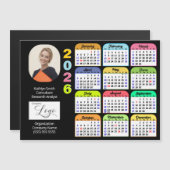 2025年カレンダー金ゴールドブラックビジネス写真磁気 (正面/裏面)