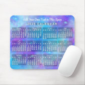 2025年カレンダー青い水色の星 マウスパッド (マウス)
